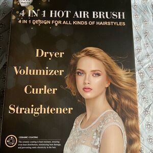 Amazon 4 in 1 Hot Air Brush - hair dryer, volumizer, curler, straightener